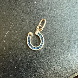 So Pretty Cara Potter Elegant Blue Horseshoe Pendant/Charm